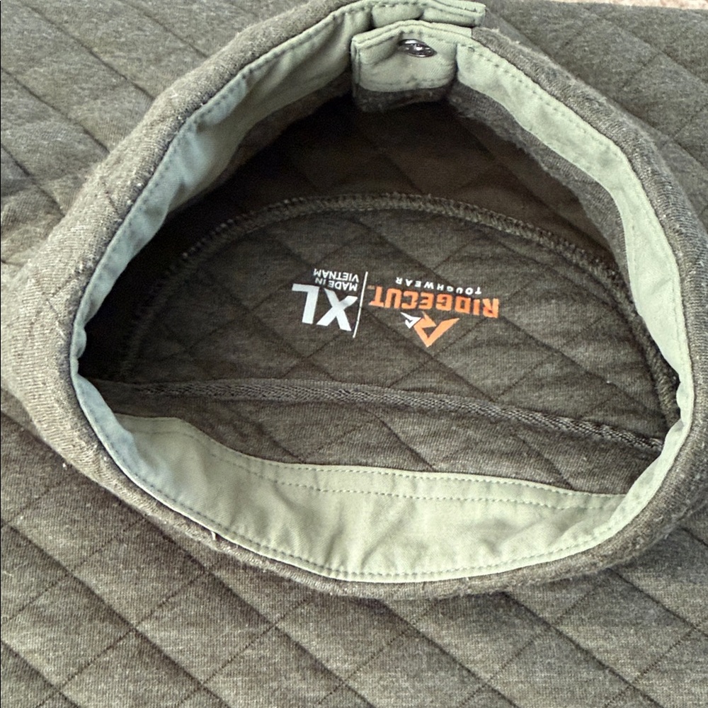 Ridgecut Touchwear Men’s XL 1/4-snap Quilted Olive Green Pullover - Picture 8 of 15